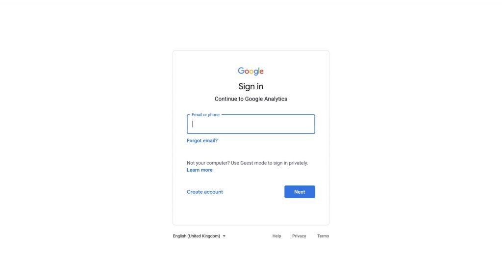 Google-analytics-sign-in