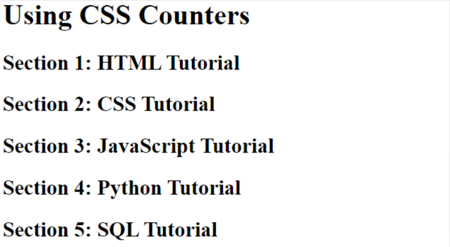 css counters