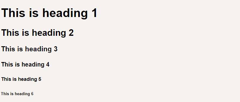 html heading