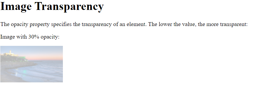 opacity in css